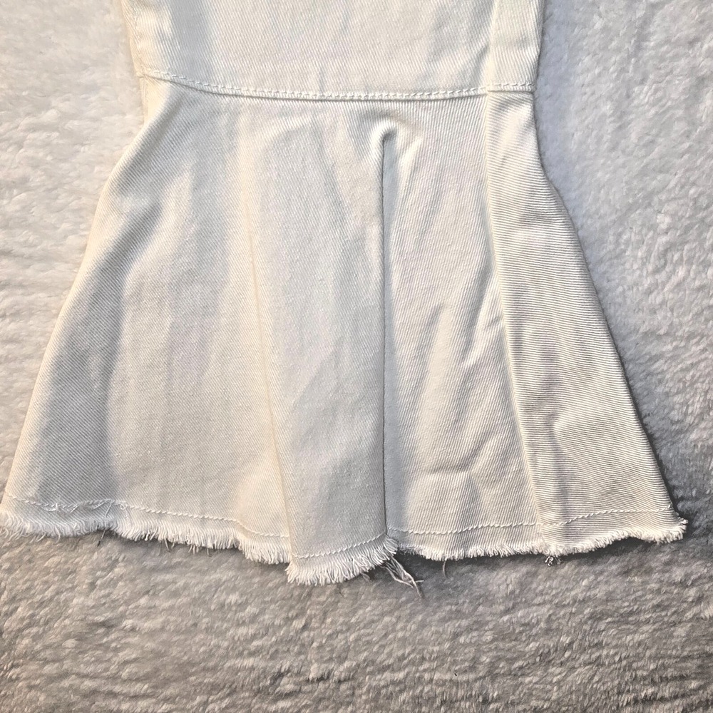 Womens White Raw Hem Flare Fairy Cottage Jean Cropped Small 28x26 Festival Indie - Picture 3 of 12